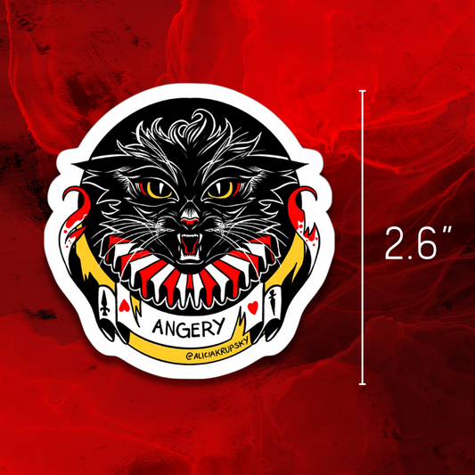 HONEYCAT - ANGERY - Vinyl Sticker