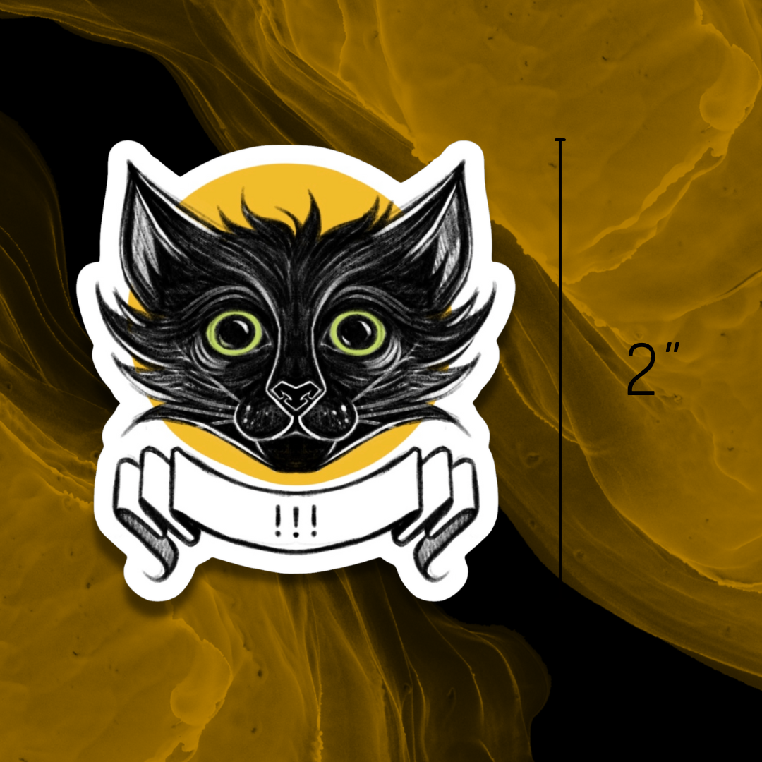 HONEYCAT - !!! - Vinyl Sticker