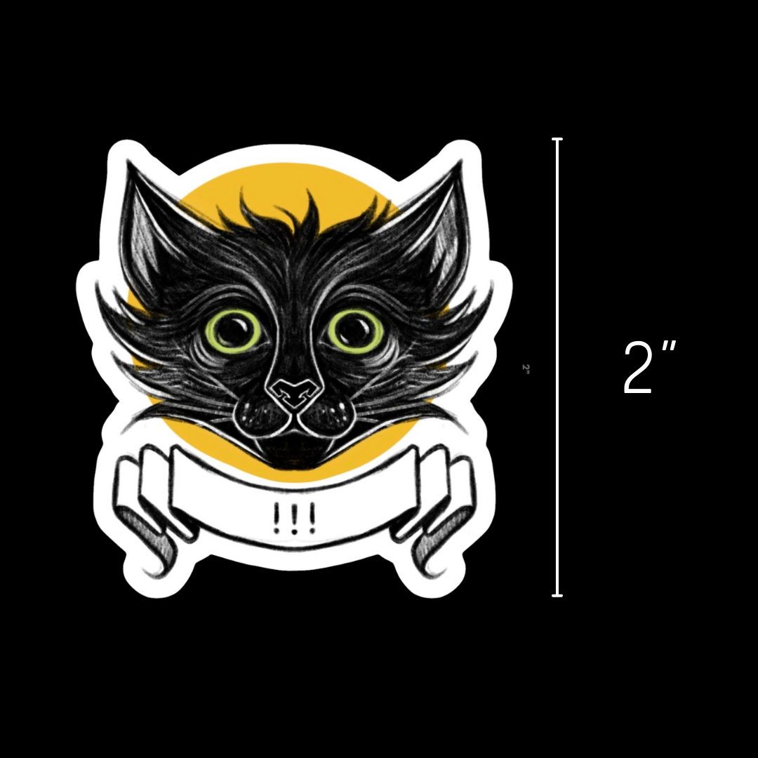 HONEYCAT - !!! - Vinyl Sticker