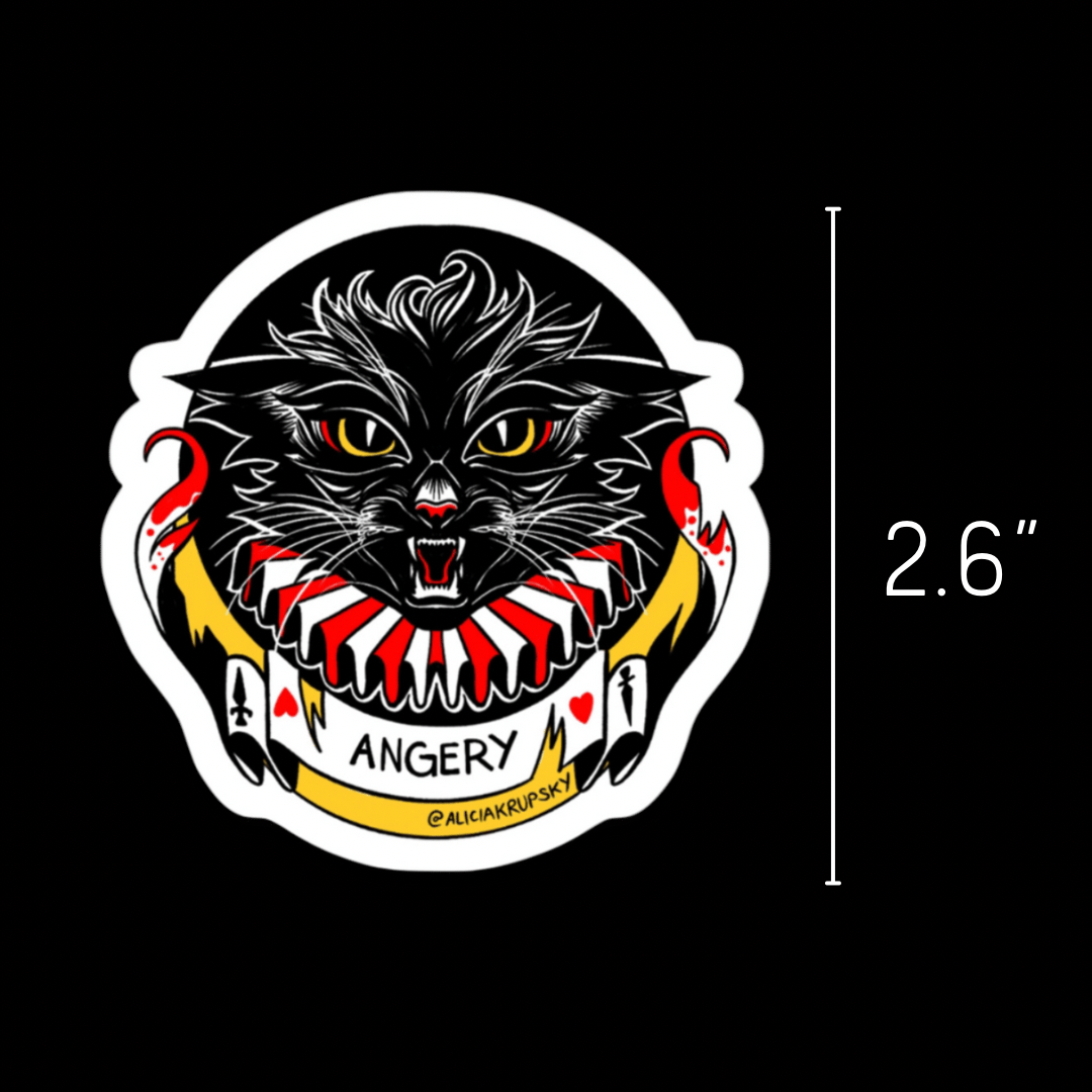 HONEYCAT - ANGERY - Vinyl Sticker