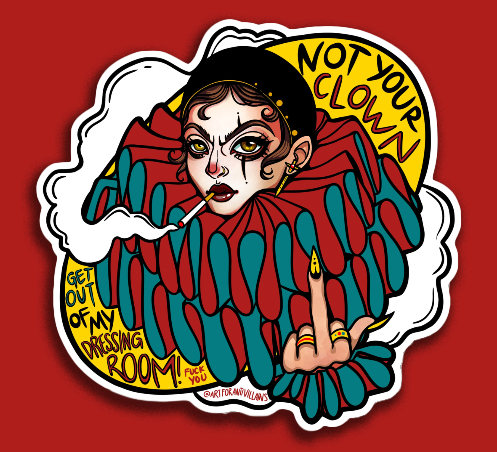 Not Your Clown - Vinyl Sticker – Alicia Krupsky - Art for Anti-Villains